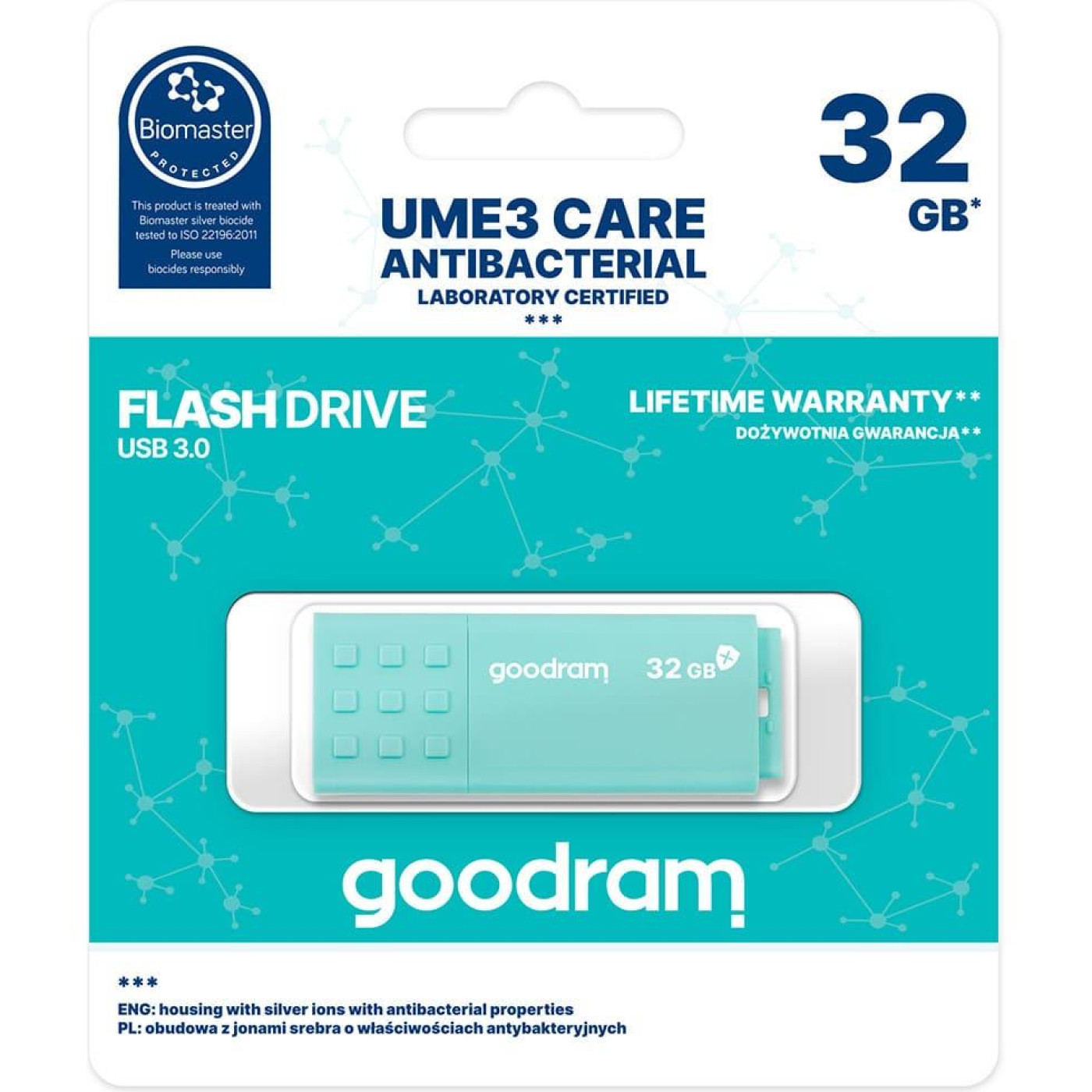 Флеш-накопичувач GoodRam USB3.0 32GB UME3 Care Green (UME3-0320CRR11)