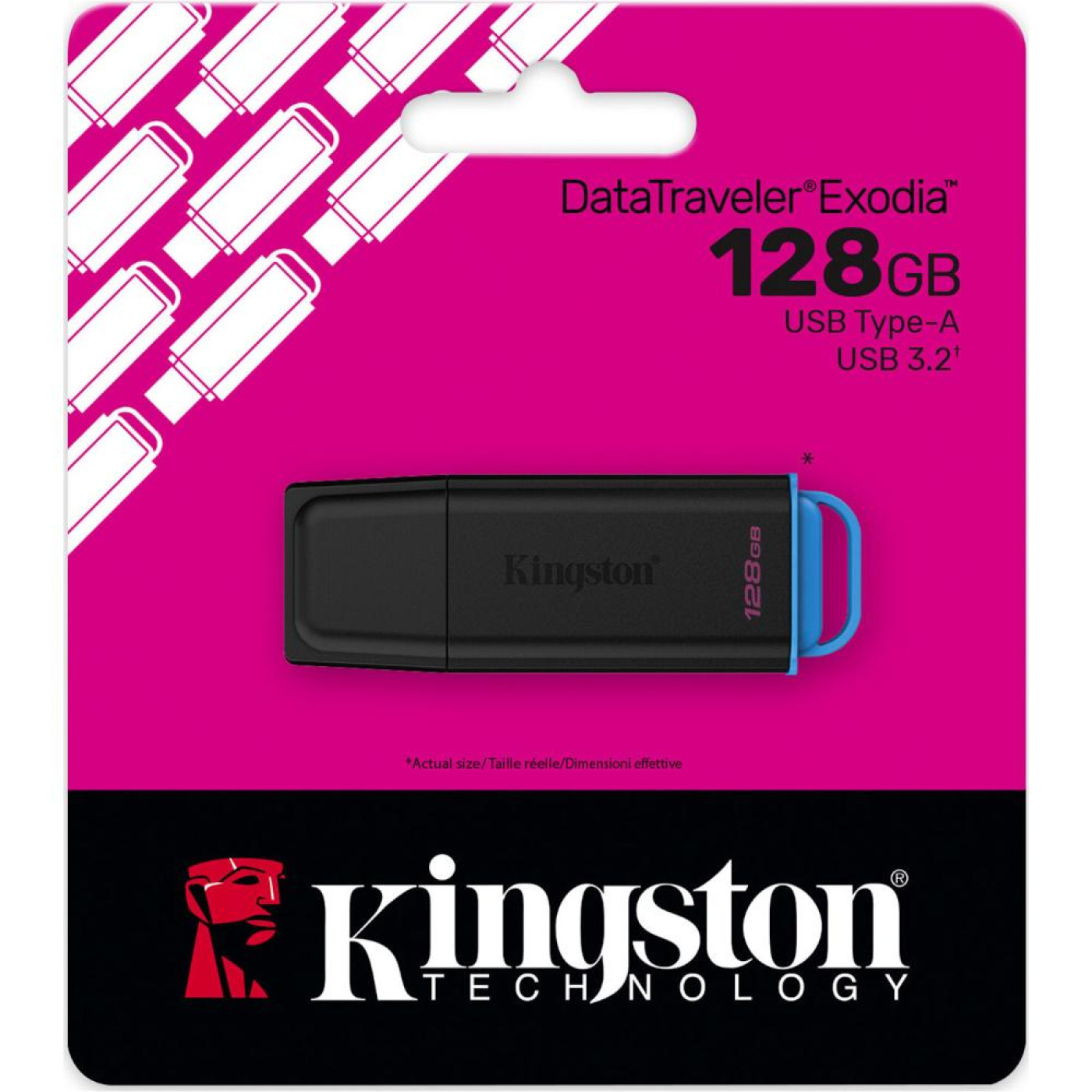 Флеш пам'ять 128GB USB 3.2 Gen 1 DataTraveler Exod ia Black/Blue DTXG2/128GB