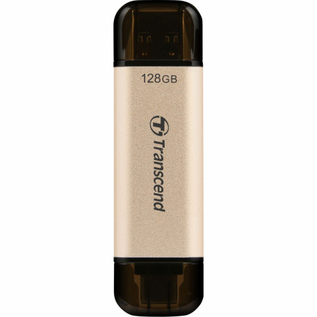 Флеш-накопитель Transcend USB флеш накопичувач 128GB JetFlash 930 Gold-Black USB 3.2/Type-C (TS128GJF930C)