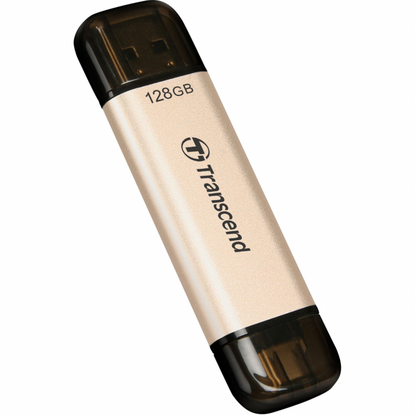 Флеш-накопичувач Transcend USB флеш накопичувач 128GB JetFlash 930 Gold-Black USB 3.2/Type-C (TS128GJF930C)