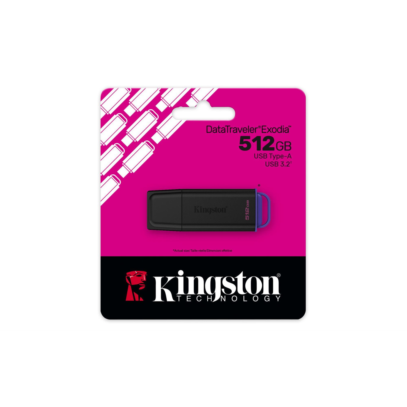 Флеш-накопитель Kingston 512GB USB 3.2 DataTraveler Exodia Black (DTXG2/512GB)