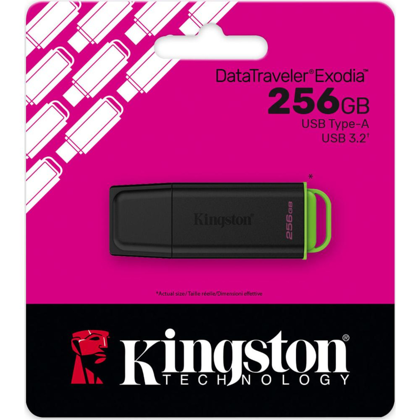 Флеш-накопитель Kingston 256GB USB 3.2 Gen 1 DataTraveler Exod ia Black/Green DTXG2/256GB (DTXG2/256GB)