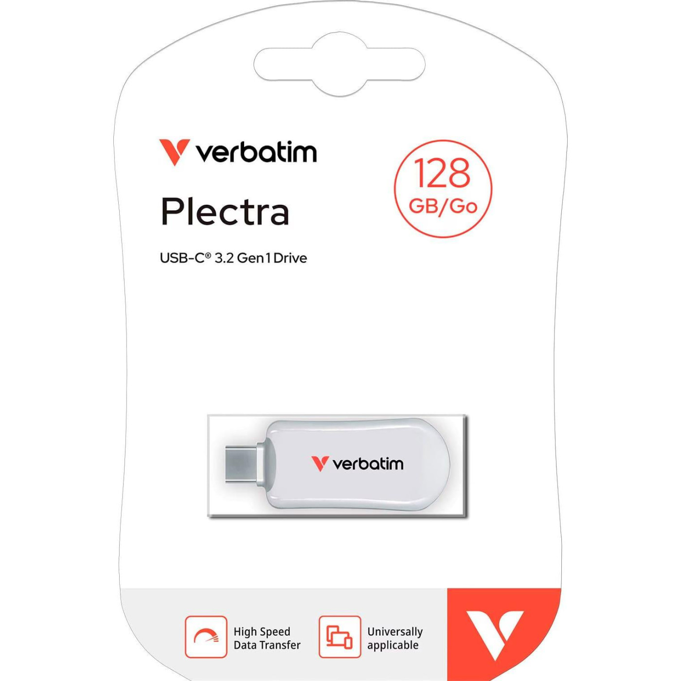 Флеш-накопитель Verbatim Plectra USB-C White 128 GBUSB 3.2 Gen 1 (30229)