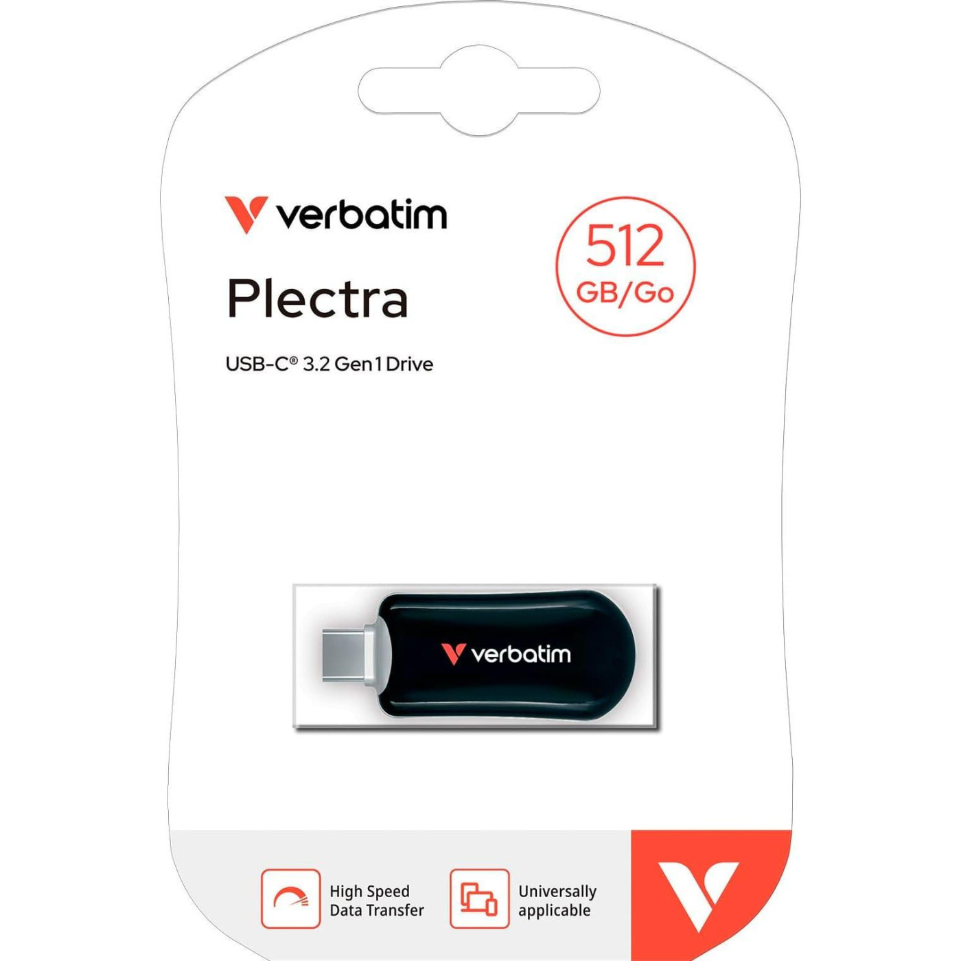 Флеш-накопитель Verbatim Plectra USB-C Black 512 ГБ USB 3.2 Gen 1 (30227)