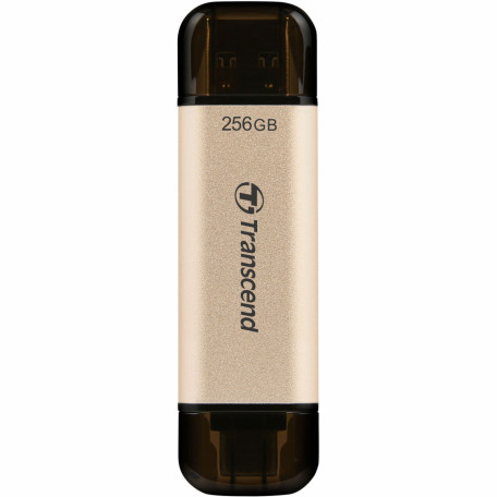 Флеш-накопитель Transcend USB флеш накопичувач 256GB JetFlash 930 Gold-Black USB 3.2/Type-C (TS256GJF930C)
