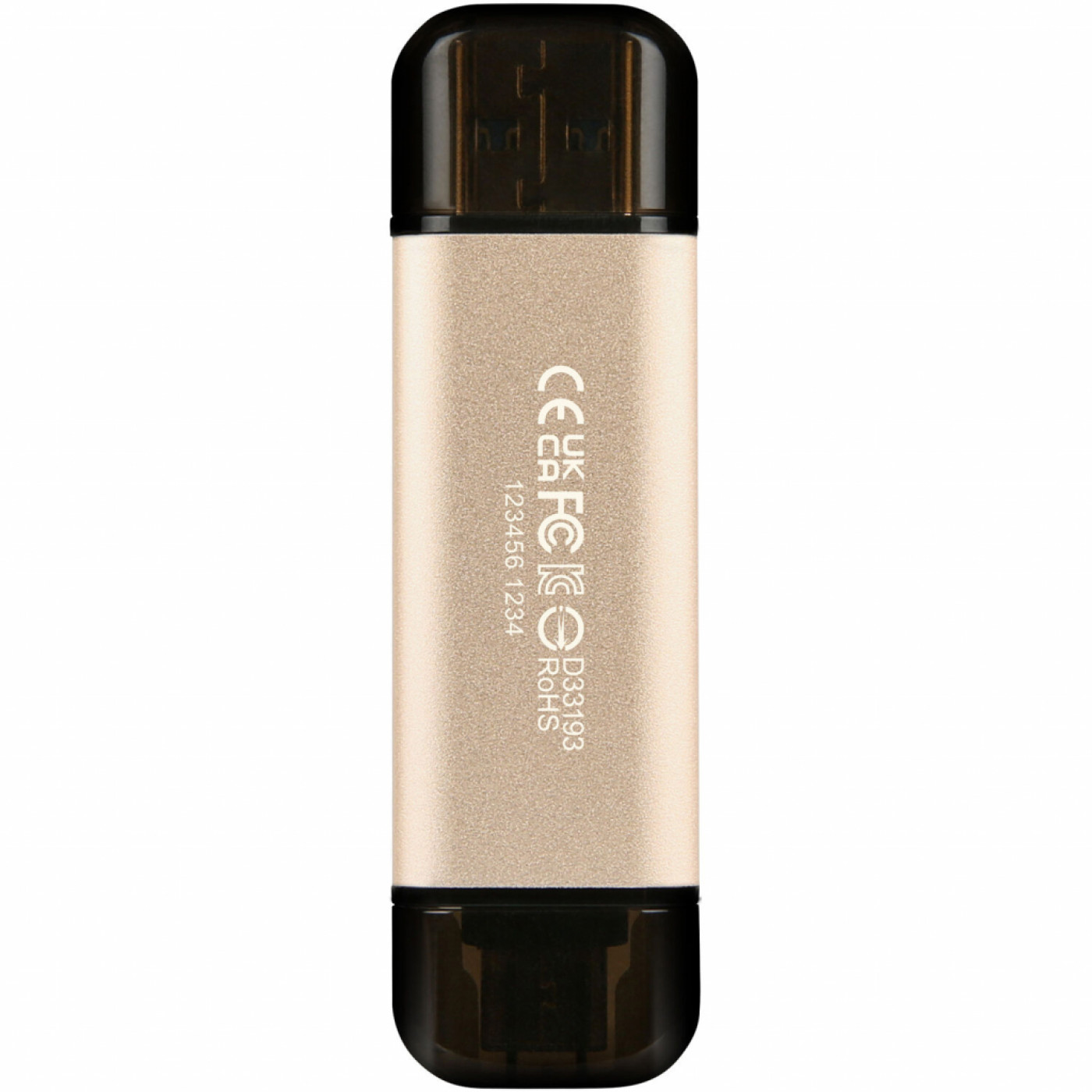 Флеш-накопитель Transcend USB флеш накопичувач 256GB JetFlash 930 Gold-Black USB 3.2/Type-C (TS256GJF930C)