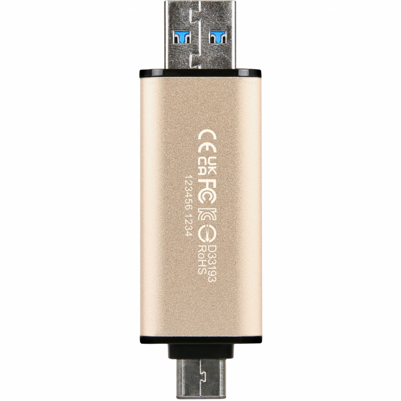 Флеш-накопитель Transcend USB флеш накопичувач 256GB JetFlash 930 Gold-Black USB 3.2/Type-C (TS256GJF930C)
