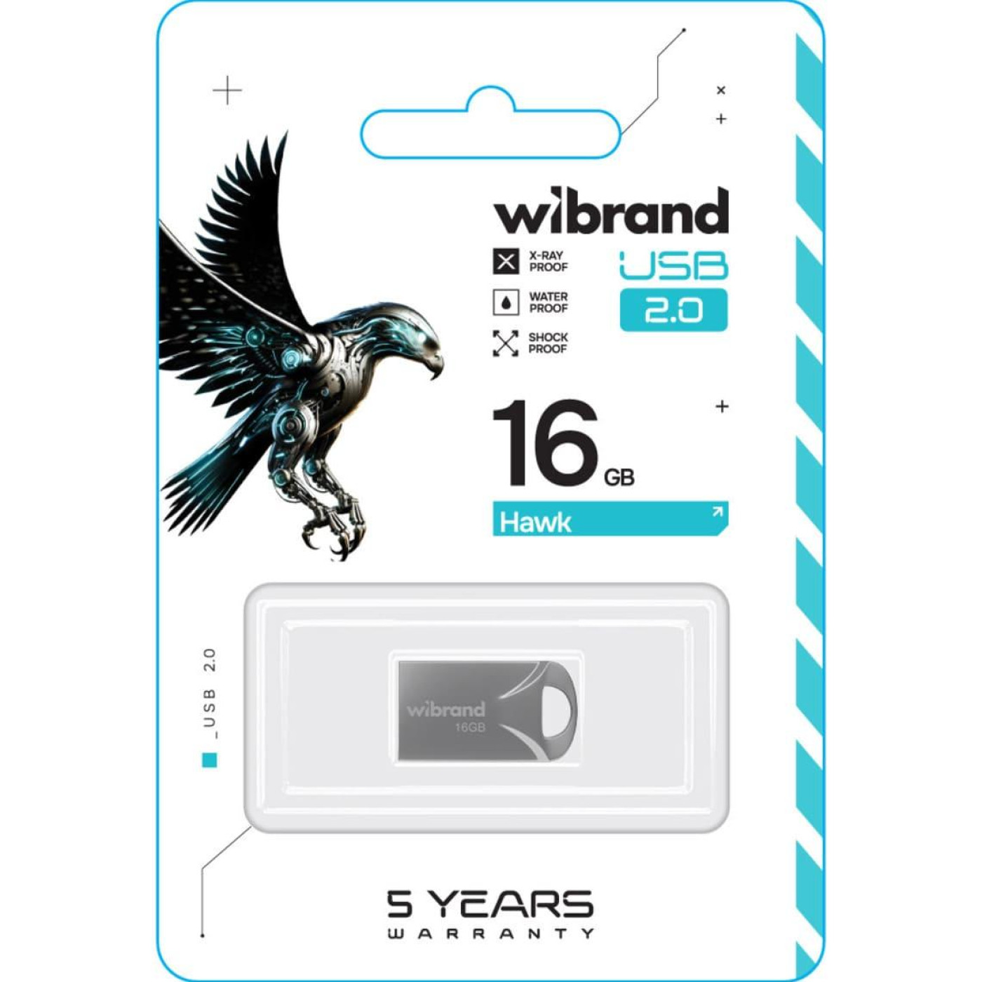 Флеш-накопичувач Wibrand Flash USB 2.0 Hawk 16Gb Silver (WI2.0/HA16M1S)