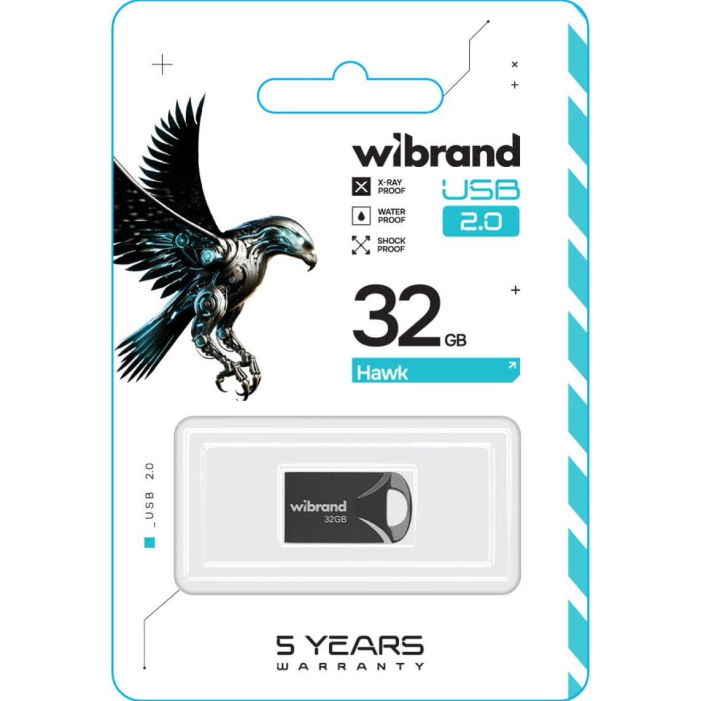Флеш-накопичувач Wibrand Flash USB 2.0 Hawk 32Gb Black (WI2.0/HA32M1B)