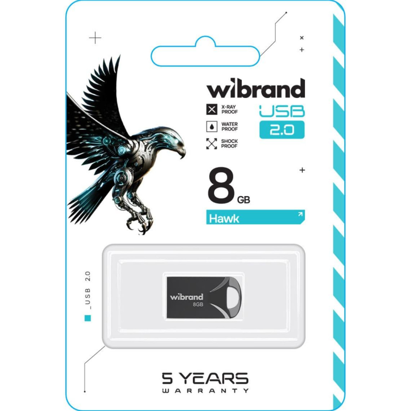 Флеш-накопичувач Wibrand Flash USB 2.0 Hawk 8Gb Black (WI2.0/HA8M1B)