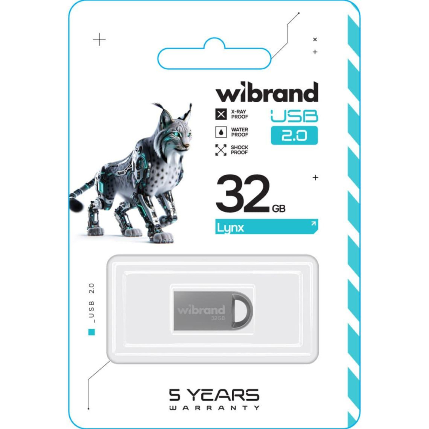 Флеш-накопитель Wibrand Flash USB 2.0 Lynx 32Gb Silver (WI2.0/LY32M2S)