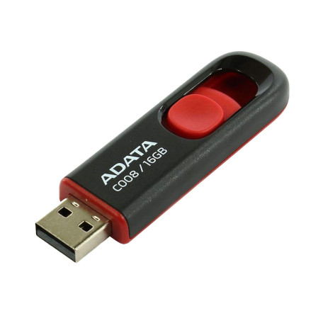 Флеш-накопитель Adata USB A-DATA USB 2.0 C008 16Gb Black/Red (AC008-16G-RKD)
