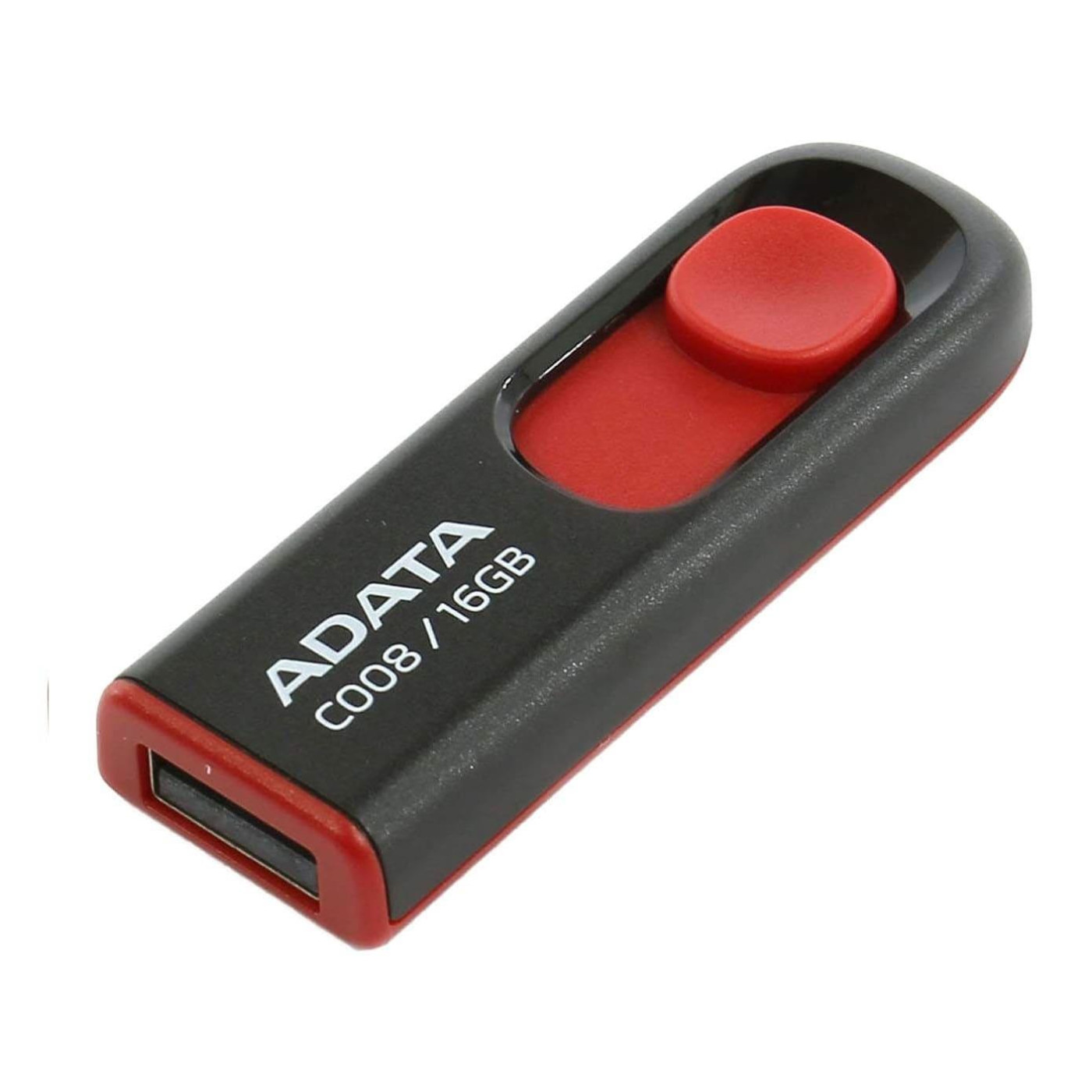 Флеш-накопитель Adata USB A-DATA USB 2.0 C008 16Gb Black/Red (AC008-16G-RKD)