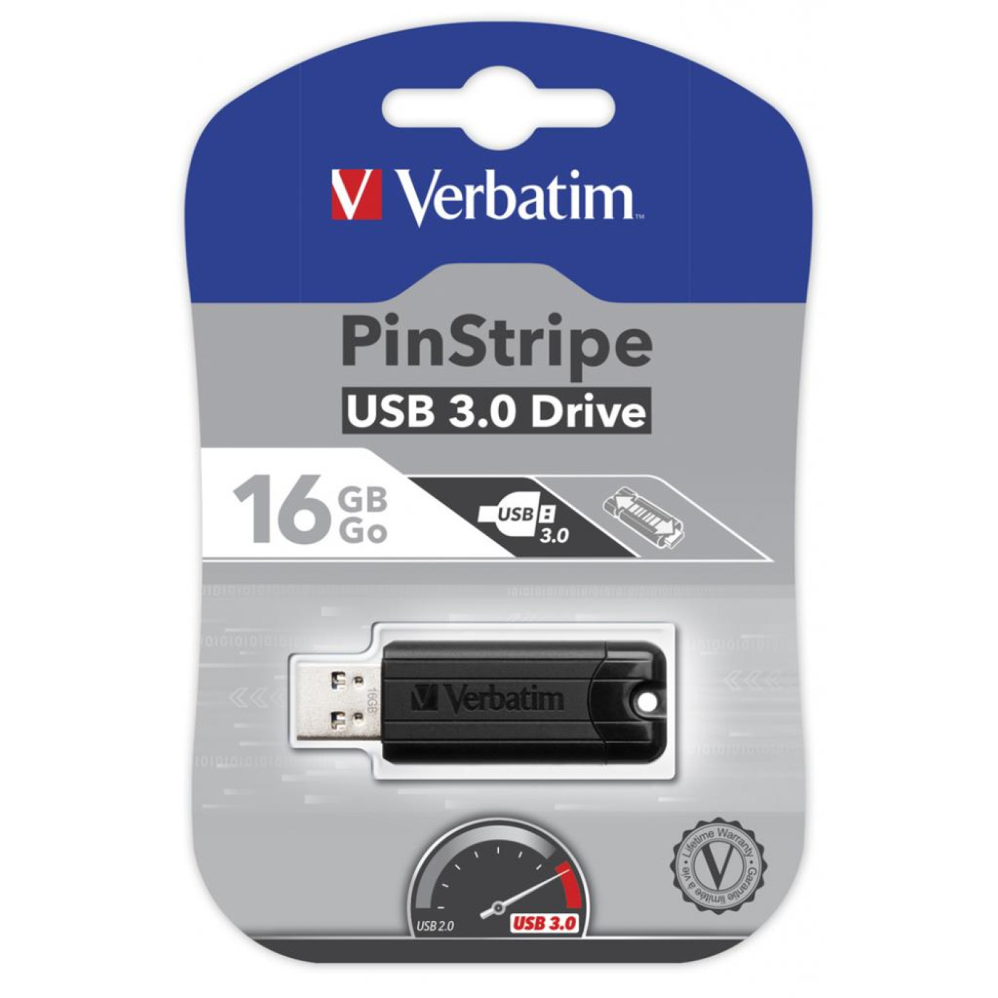 Флеш-накопичувач Verbatim USB флеш накопичувач 16GB PinStripe Black USB 3.0 (49316)