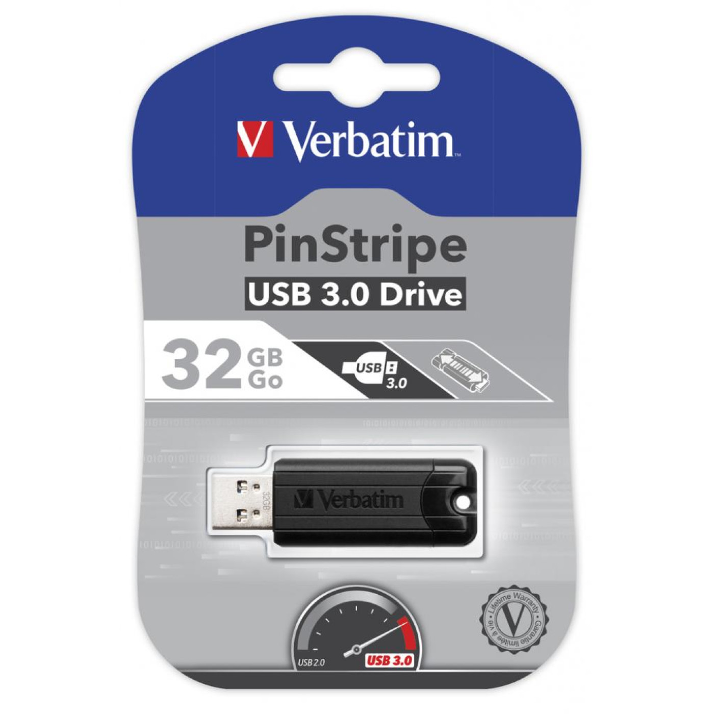 Флеш-накопитель Verbatim USB флеш накопичувач 32GB PinStripe Black USB 3.0 (49317)