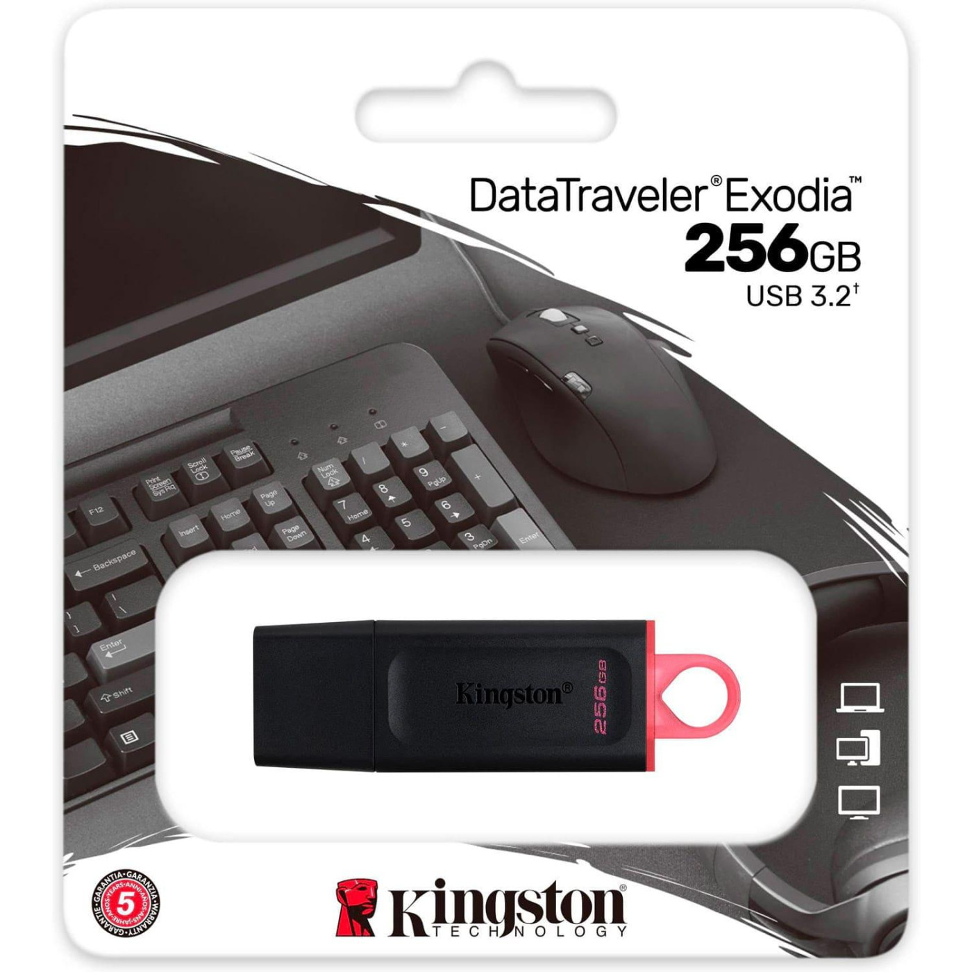 Флеш-накопитель Kingston USB3.2 256GB DataTraveler Exodia Black/Pink (DTX/256GB)