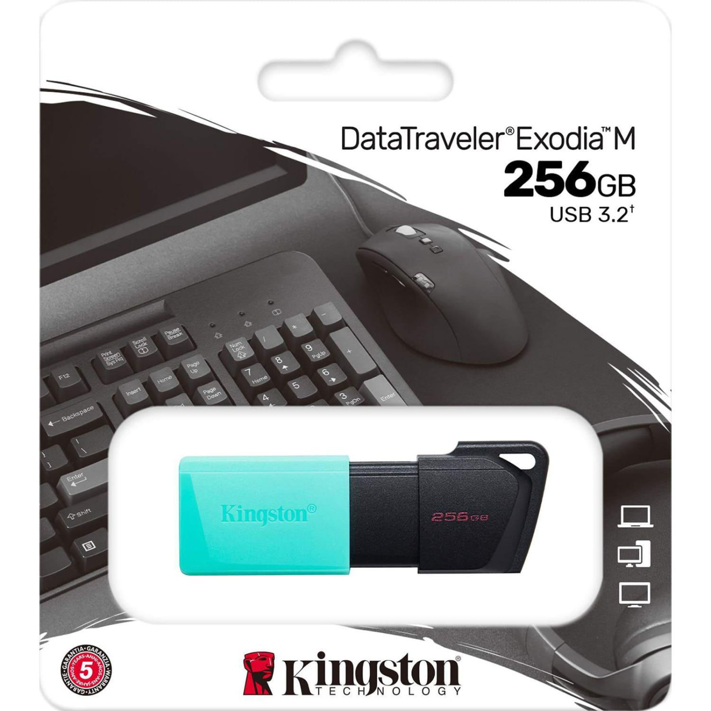 Флеш-накопитель Kingston USB3.2 256GB DataTraveler Exodia M Black/Teal (DTXM/256GB)