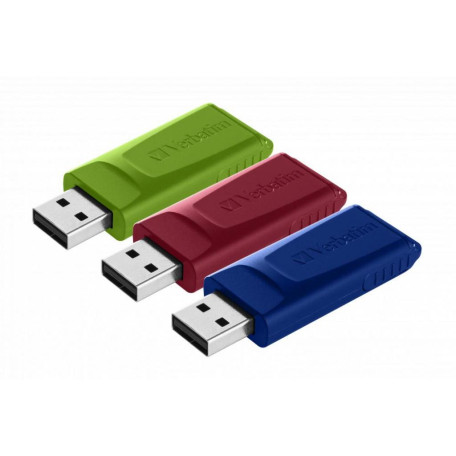 Флеш-накопичувач Verbatim USB флеш накопичувач 3x16GB Slider Red/Blue/Green USB 2.0 (49326)