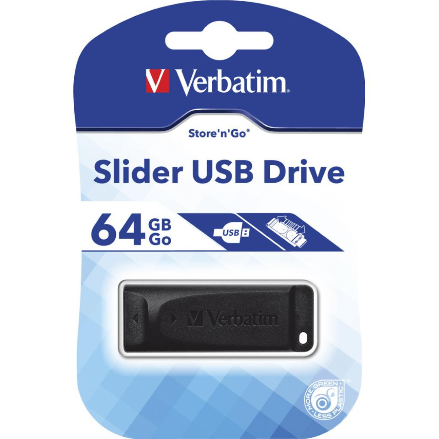 Флеш-накопичувач Verbatim USB флеш накопичувач 64GB Slider Black USB 2.0 (98698)