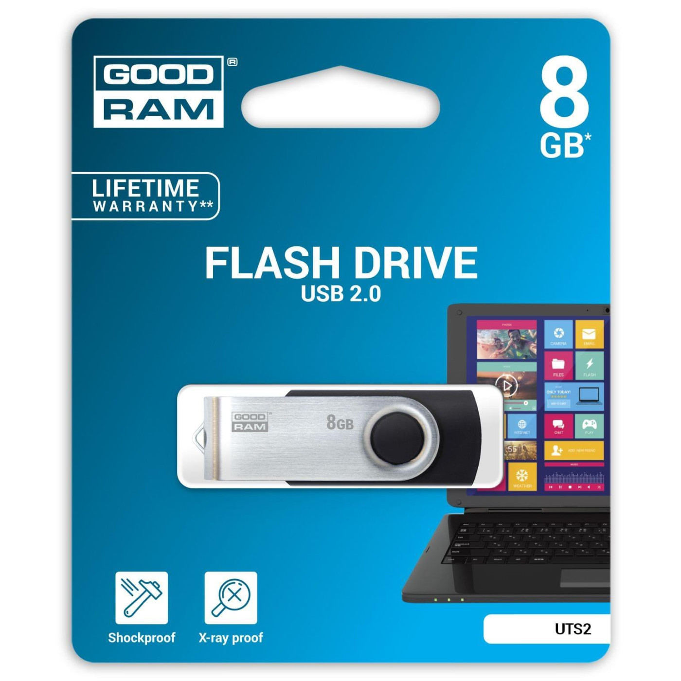 Флеш-накопитель GoodRam 8GB USB 2.0 UTS2 (Twister) Black (UTS2-0080K0R11)
