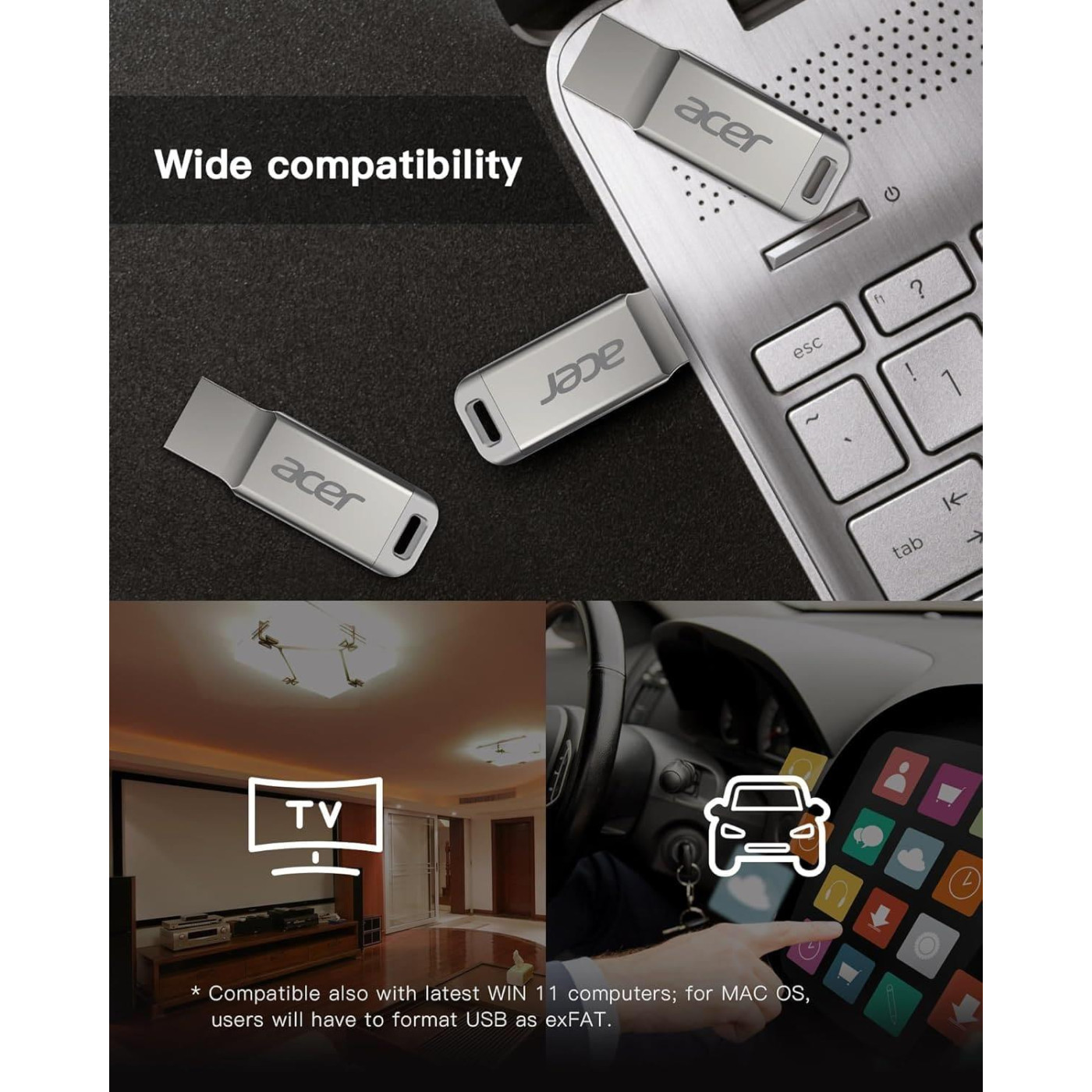 Флеш-накопичувач Acer USB Flash UP310 128GB USB 3.2 Gen1 Metal (BL.9BWWA.582)