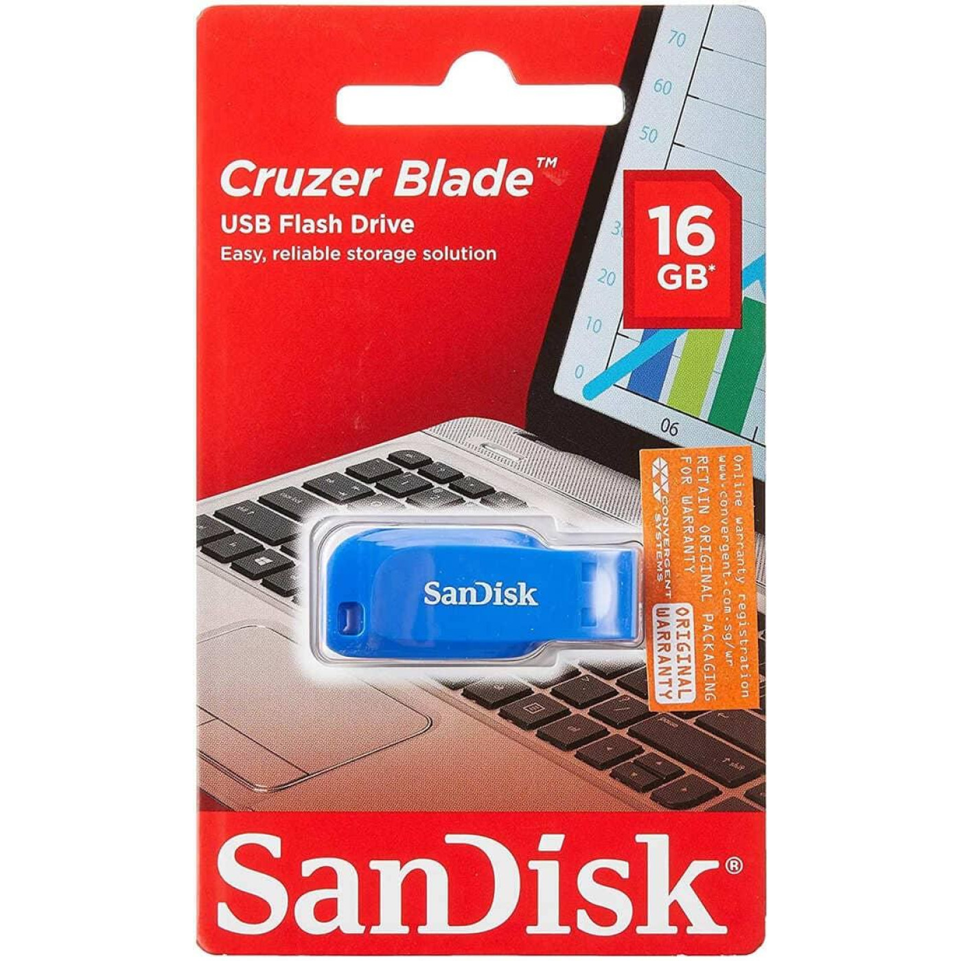 Флеш-накопитель Sandisk 16GB USB Cruzer Blade Blue Electric (SDCZ50C-016G-B35BE)