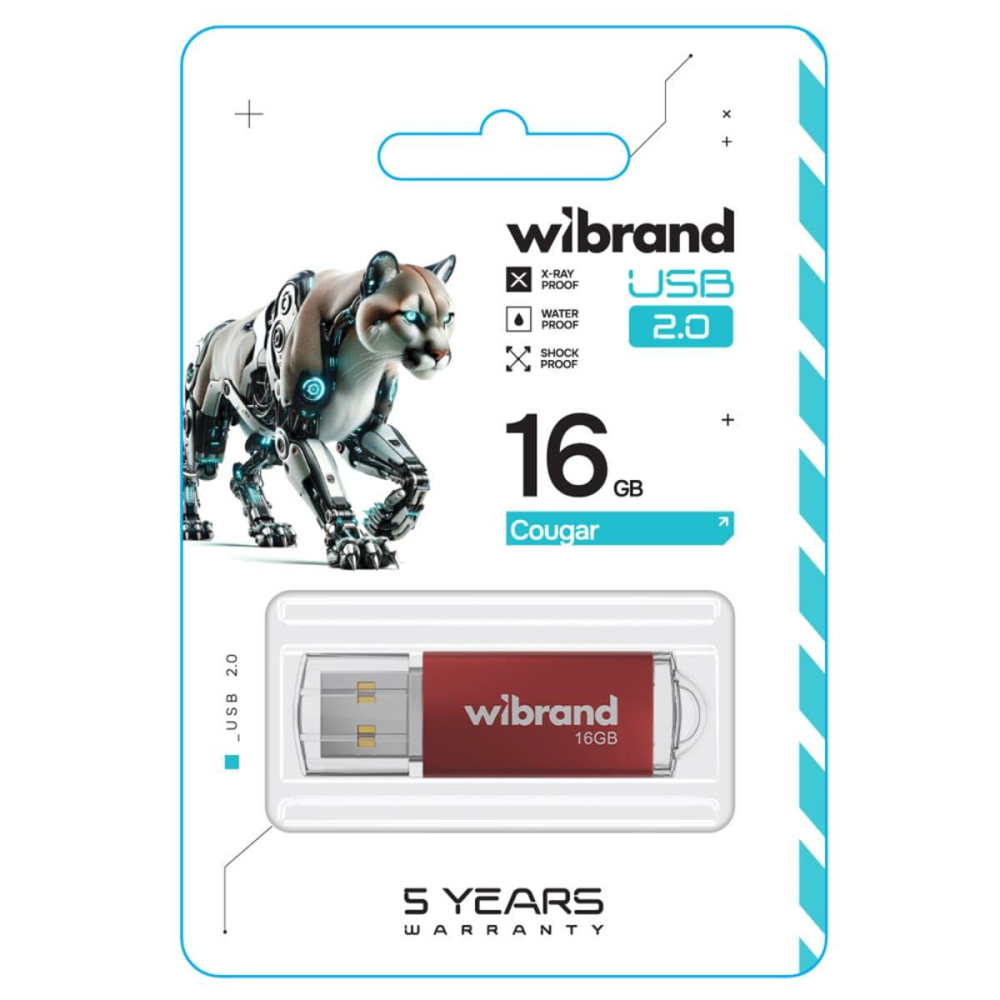 Flash Wibrand USB 2.0 Cougar 16Gb Red