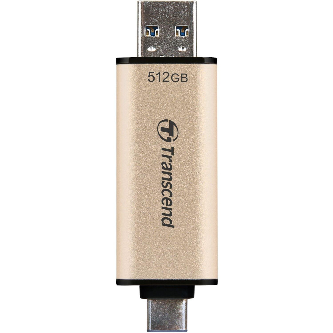 Флеш-накопитель Transcend USB флеш накопичувач 512GB JetFlash 930C Gold-Black USB 3.2/Type-C (TS512GJF930C)