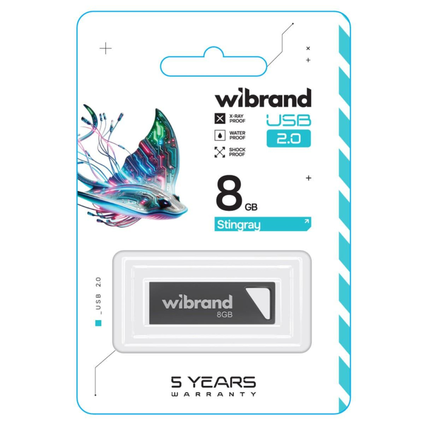 Флеш-накопичувач Wibrand Flash USB 2.0 Stingray 8Gb Grey (WI2.0/ST8U5G)