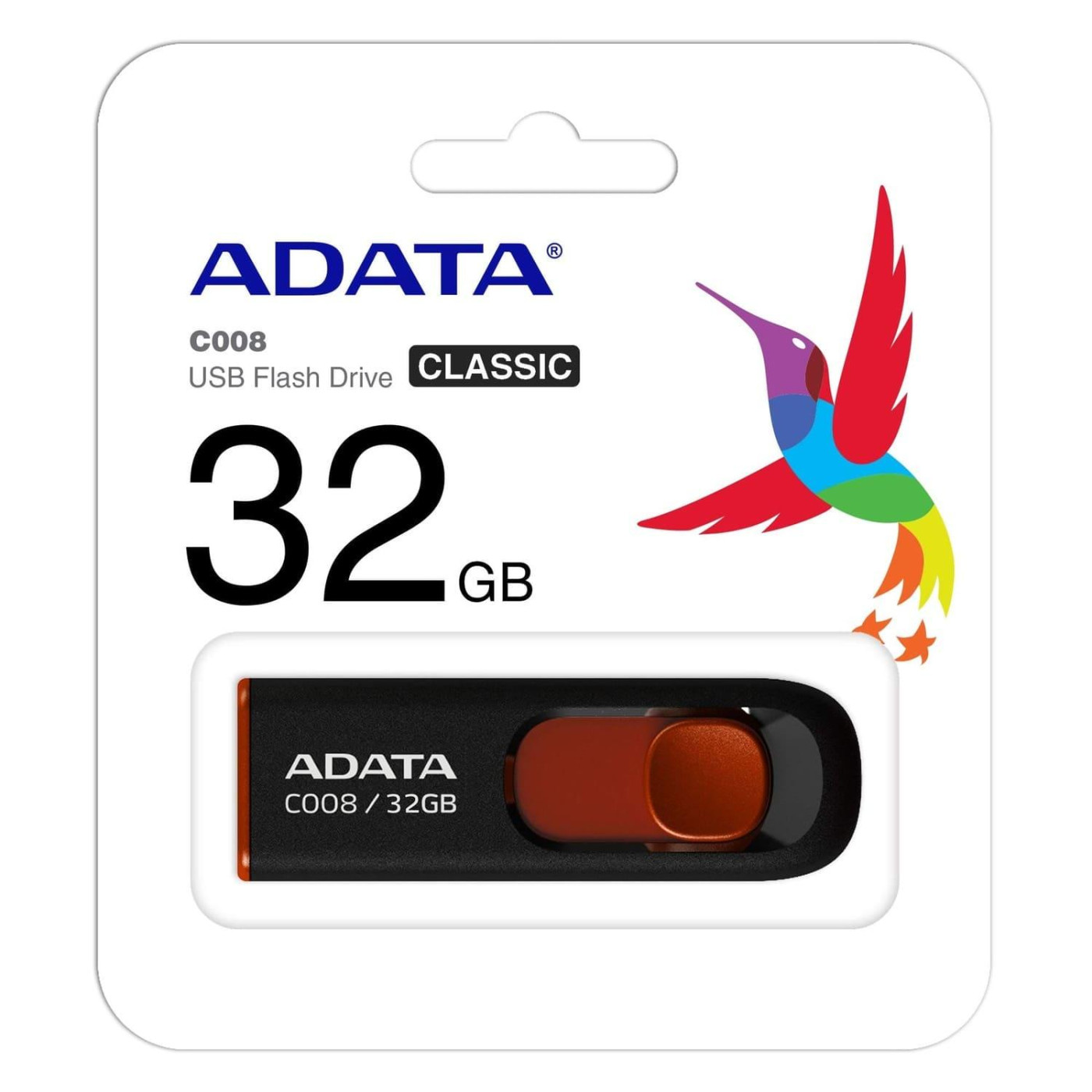 Флеш-накопичувач Adata Flash 32Gb C008 black+red (AC008-32G-RKD)