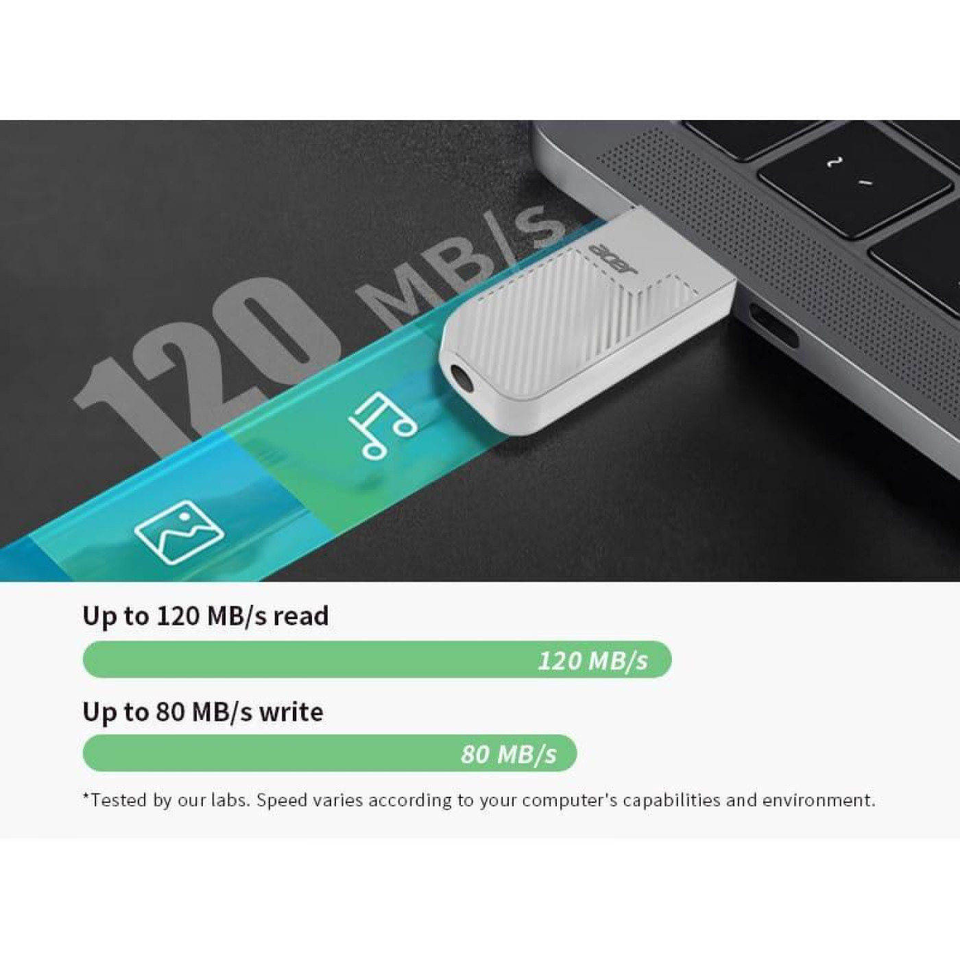 Флеш-накопичувач Acer USB Flash UP300 16GB USB 3.2 Gen1 White (BL.9BWWA.564)