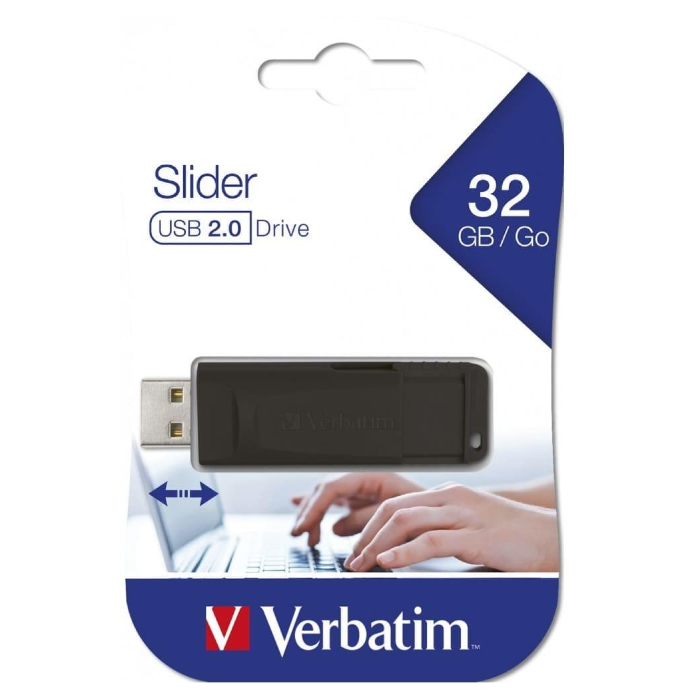 Флеш-накопитель Verbatim USB флеш накопичувач 32GB Slider Black USB 2.0 (98697)