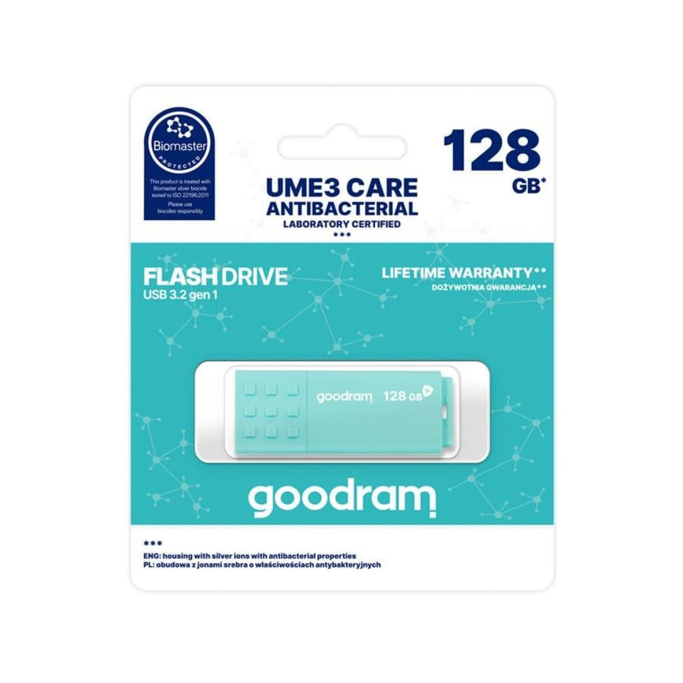 Флеш-накопитель GoodRam 128GB USB 3.0 UME3 Care Green (UME3-1280CRR11)