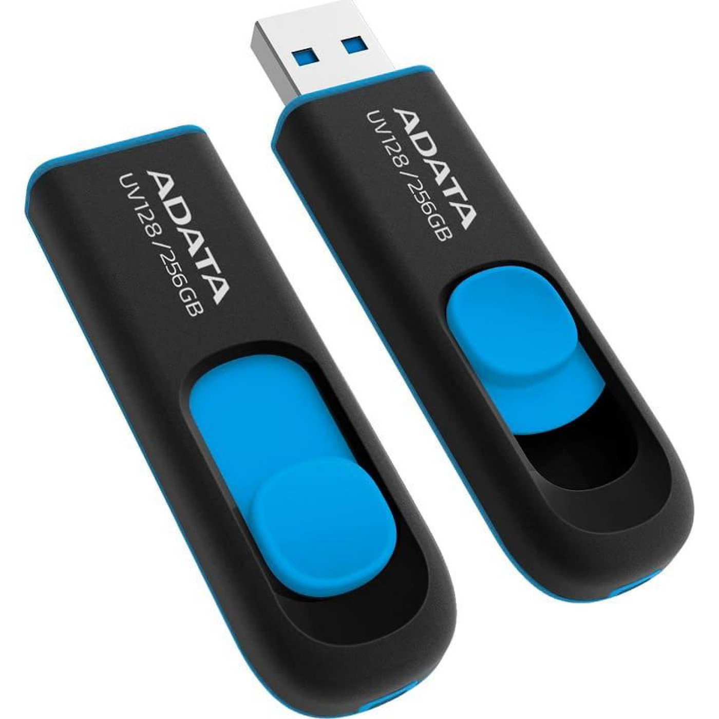 Флеш-накопичувач Adata Flash 256Gb USB 3.2 UV 128 Black/Blue (AUV128-256G-RBE)