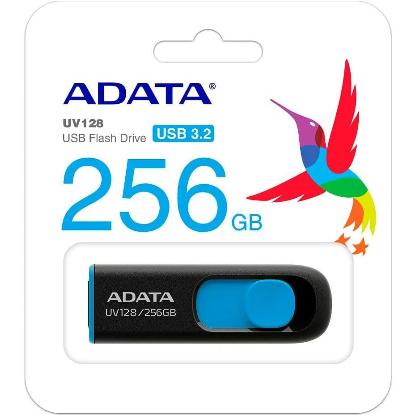 Флеш-накопичувач Adata Flash 256Gb USB 3.2 UV 128 Black/Blue (AUV128-256G-RBE)