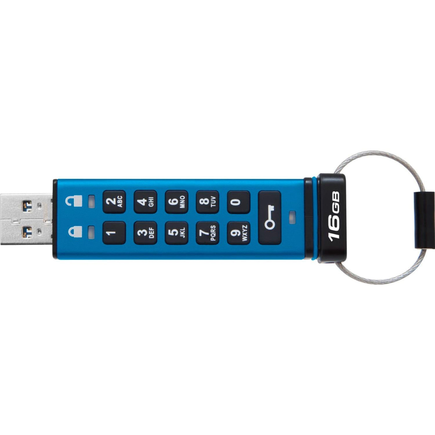 Флеш-накопичувач USB3.2 16GB Kingston IronKey Keypad 200 Type-A Blue (IKKP200/16GB)