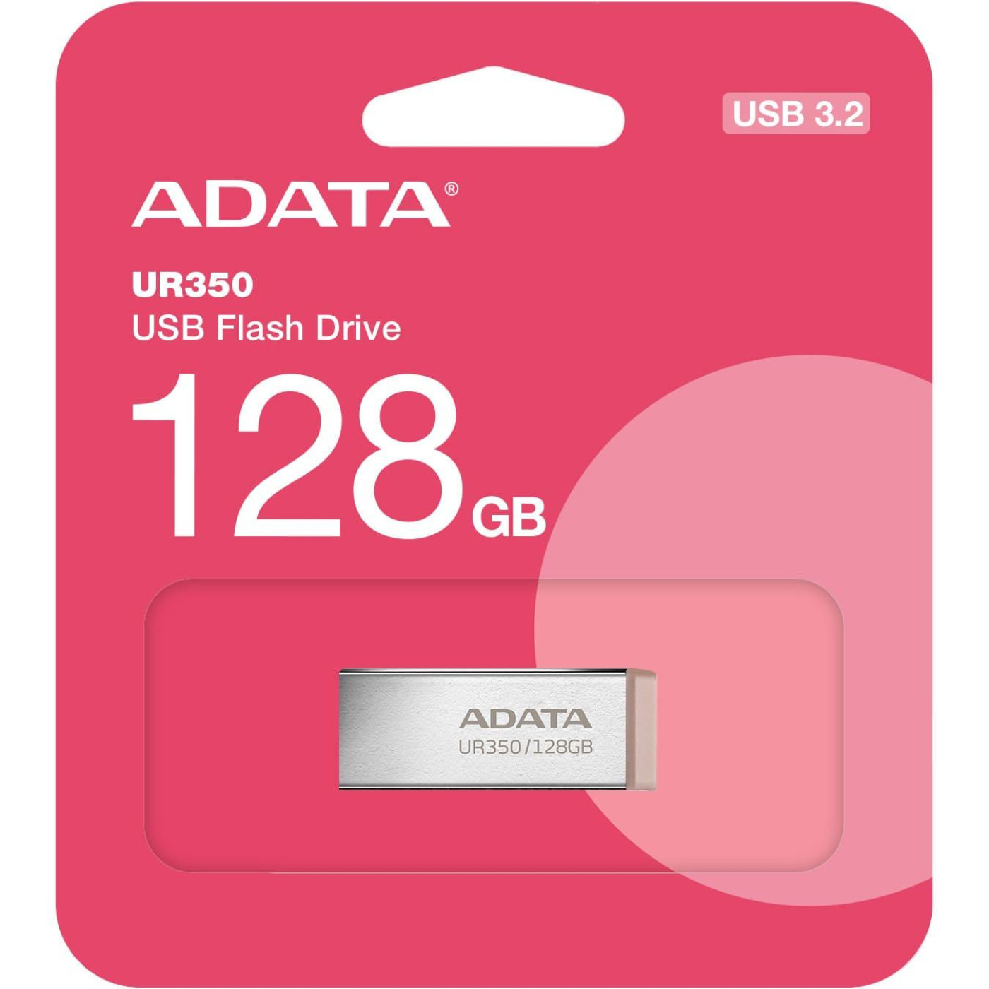 Флеш-накопичувач Adata Flash 128Gb USB 3.2 UR 350 Silver/Beige (UR350-128G-RSR/BG)