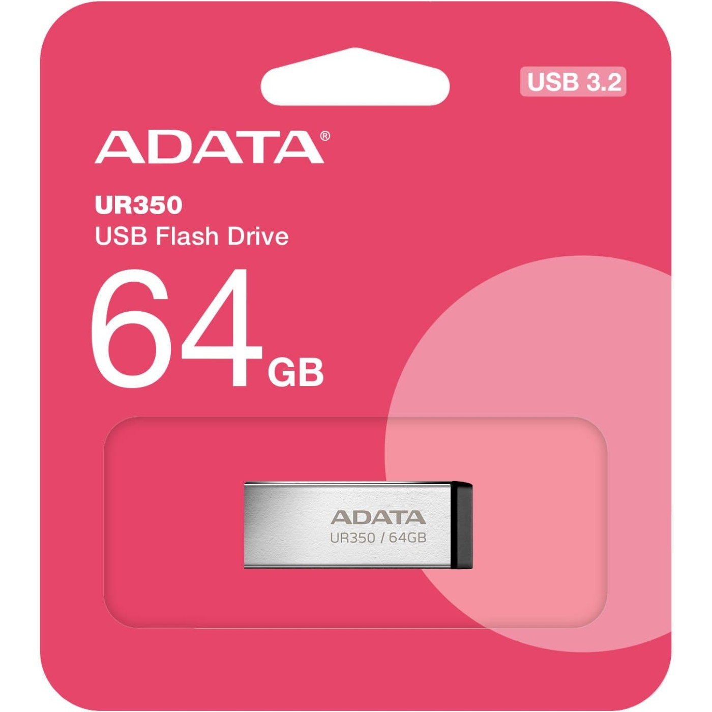 Флеш-накопичувач Adata Flash 64Gb USB 3.2 UR 350 Silver/Black (UR350-64G-RSR/BK)
