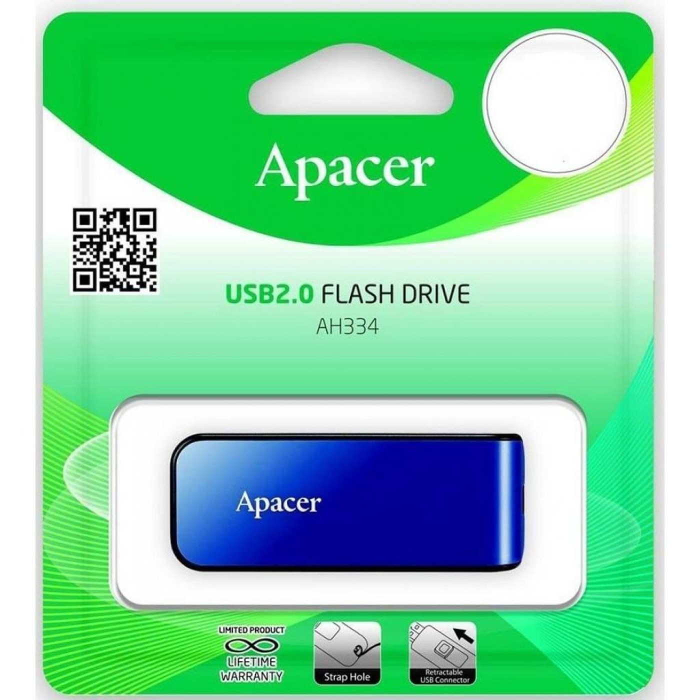 Флеш-накопитель Apacer USB 32Gb AH334 Blue (AP32GAH334U-1)