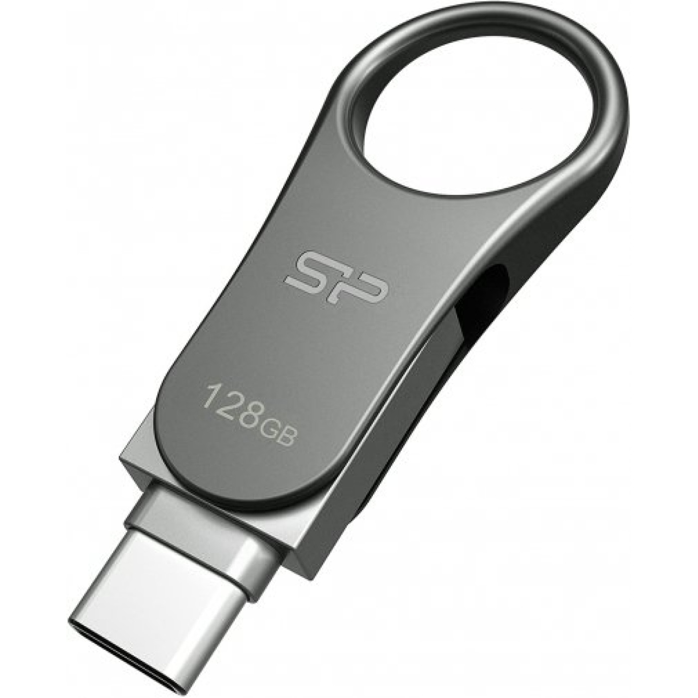 Флеш-накопичувач Silicon Power USB 128G usb3.1+TypeC DriveMobile C80 Silver (SP128GBUC3C80V1S)