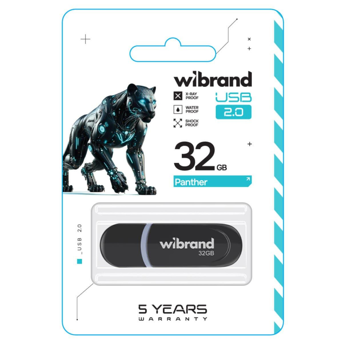 Флеш-накопитель Wibrand Flash USB 2.0 Panther 32Gb Black (WI2.0/PA32P2B)