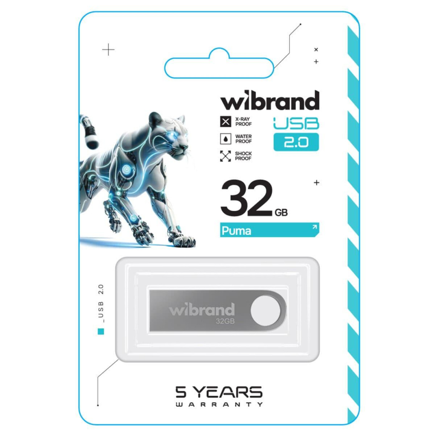 Flash Wibrand USB 2.0 Puma 32Gb Silver