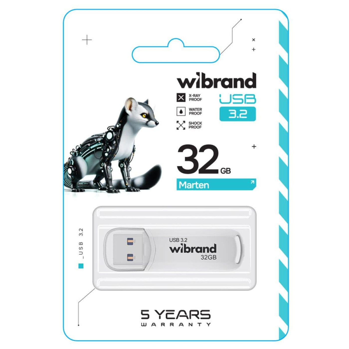 Flash Wibrand USB 3.2 Gen1 Marten 32GB White