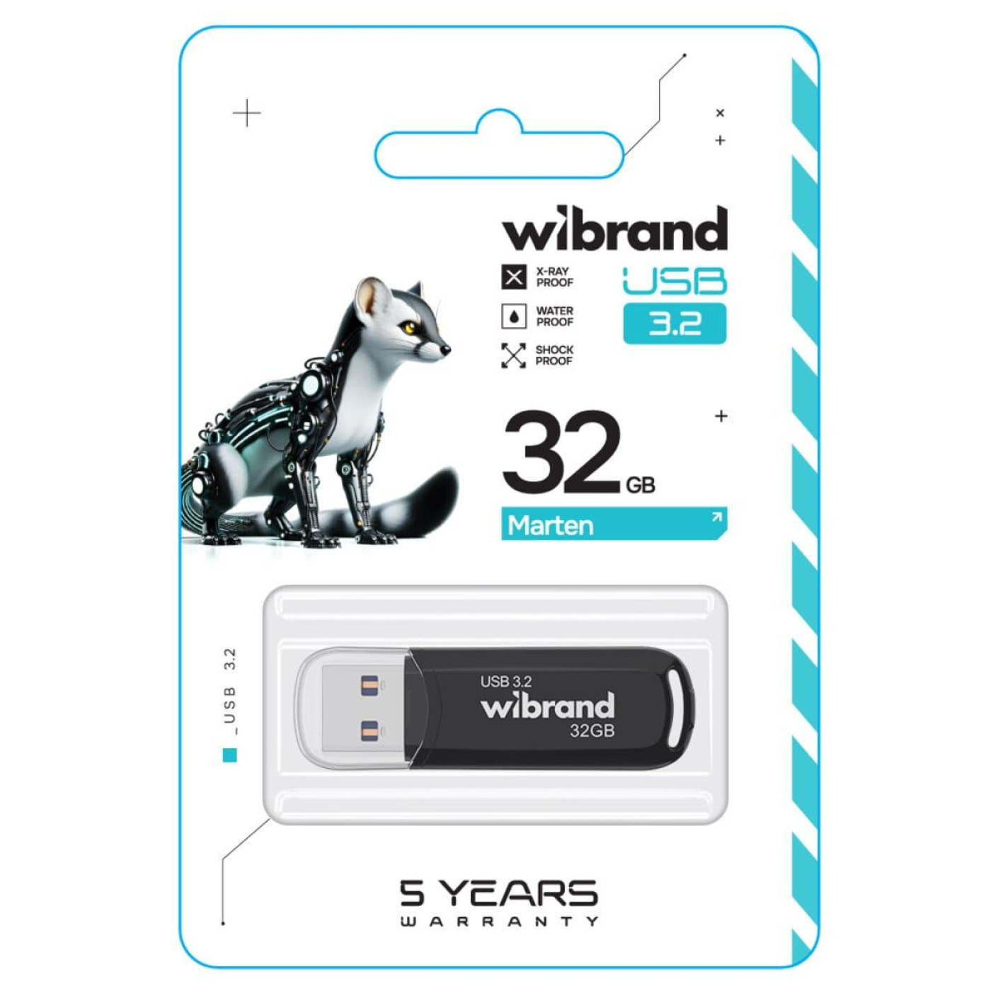 Flash Wibrand USB 3.2 Gen1 Marten 32GB Black
