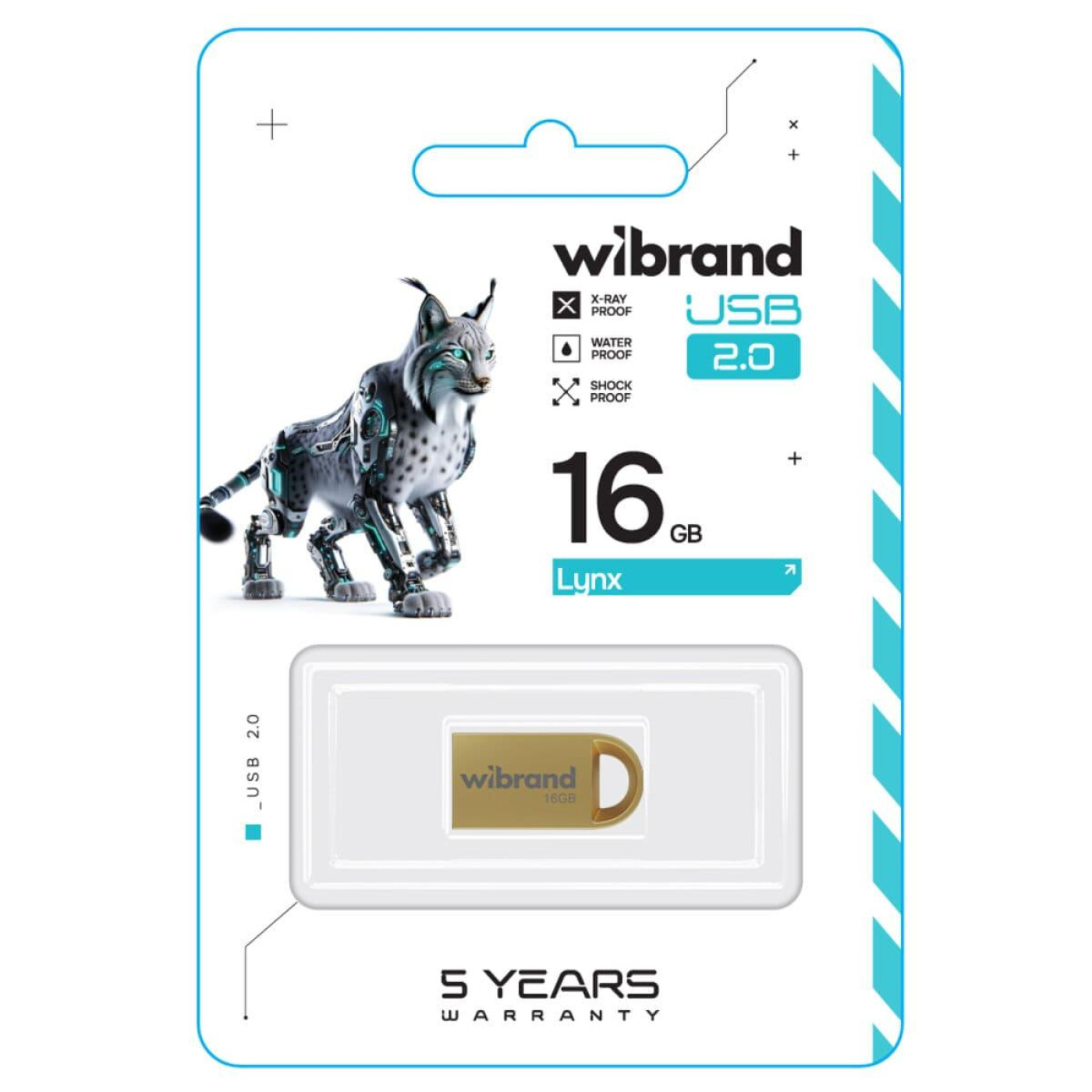 Flash Wibrand USB 2.0 Lynx 16Gb Gold