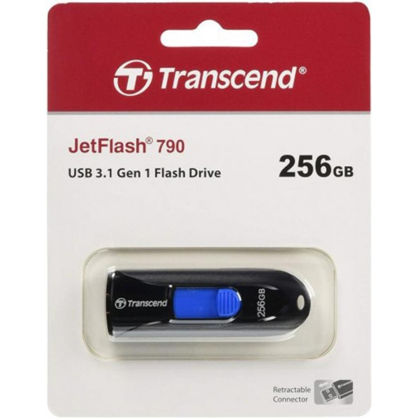 Флеш-накопичувач Transcend USB флеш накопичувач 256GB JetFlash 790 Black USB 3.0 (TS256GJF790K)