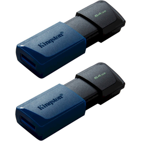 Флеш-накопитель Kingston 64GB USB 3.2 Gen 1 DataTraveler Exodi a M (Black + Blue) - 2 Pack (DTXM/64GB-2P)