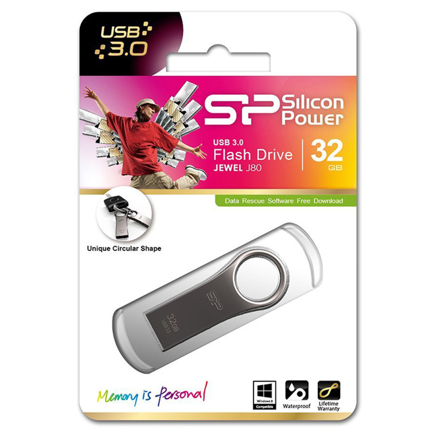 Флеш-накопичувач Silicon Power USB 32G usb3.1 Jewel J80 Metal Titanium (SP032GBUF3J80V1T)