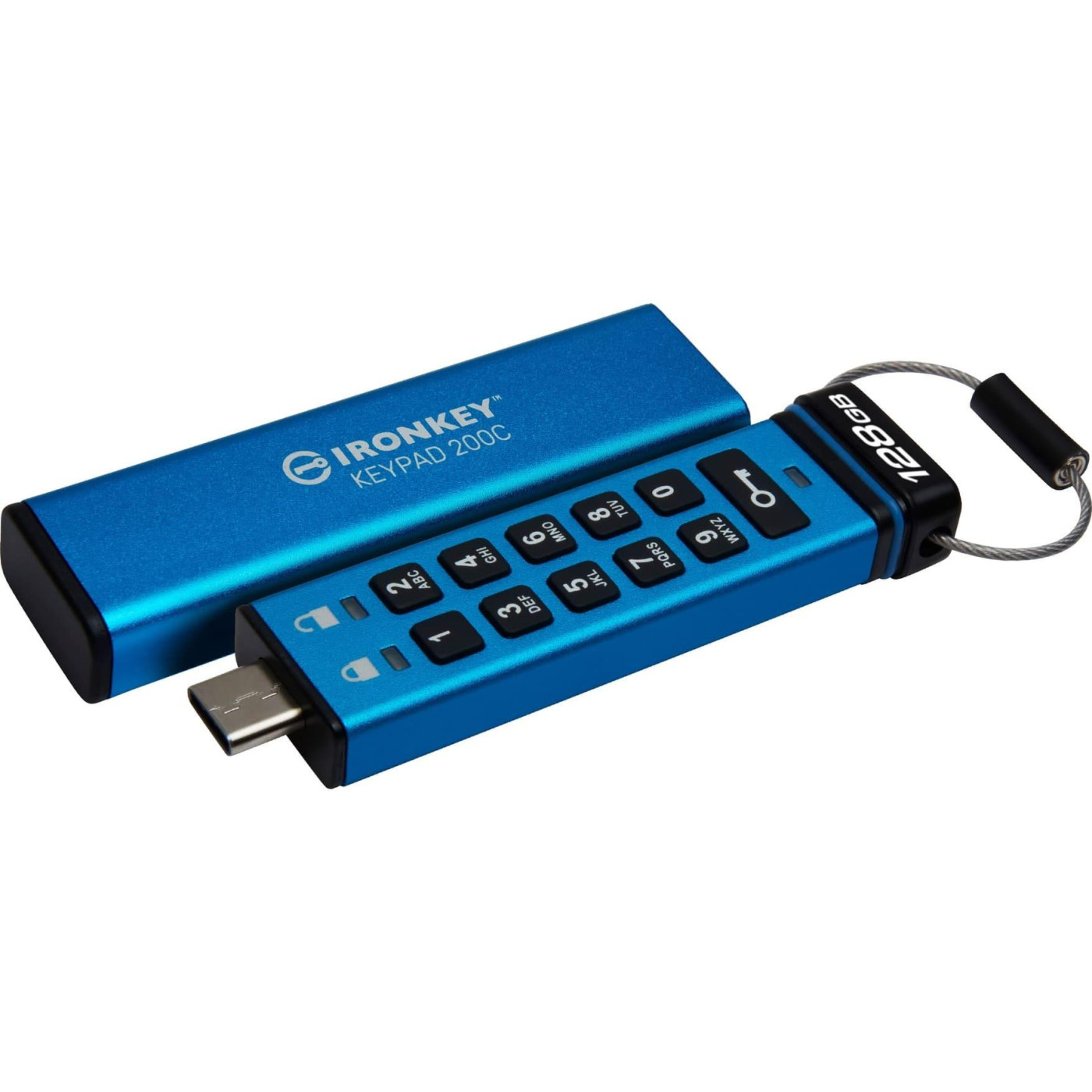 Флеш-накопичувач USB3.2 128GB Kingston IronKey Keypad 200 Type-C Blue (IKKP200C/128GB)