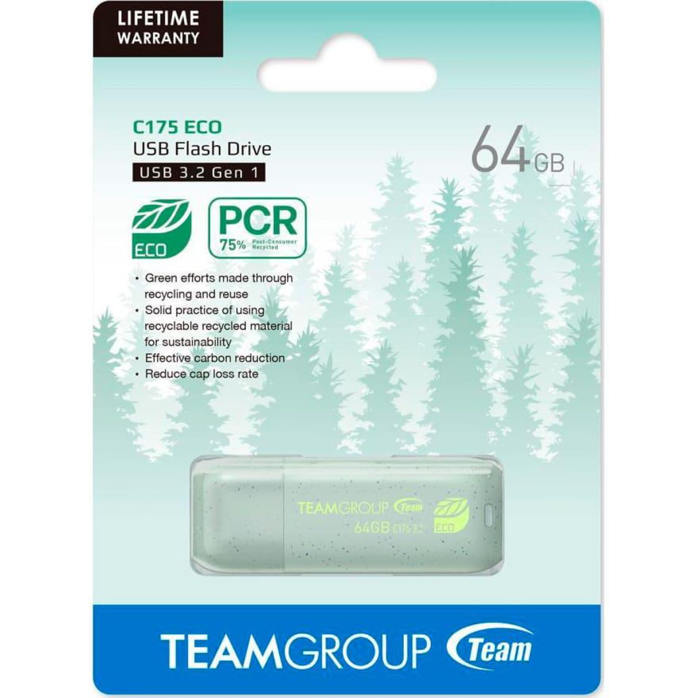 Флеш-накопитель Team USB3.2 64GB C175 Eco (TC175ECO364GG01)
